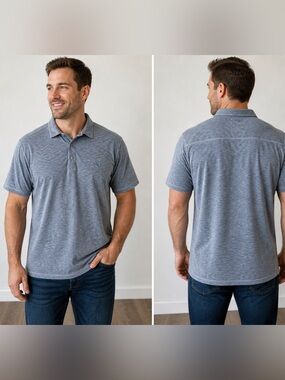 Tommy Bahama Blue Gray Marlin Polo XL Tencel Modal